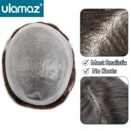 V-Loop Hair Thinnest Skin Male Hair Prosthesis 0.02-0.03mm Clear Poly PU Man Wig Toupee Human Hair Invisible Hair System For Man