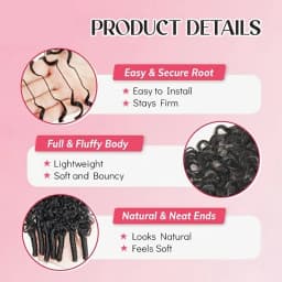 Smilegirl 1/3/4/5 Packs Burmese Curly Feather Crochet Human Hair Boho Braided Knotless Pre-Separated Natural Black Lightweight Reusable Crochet Hair Extensions