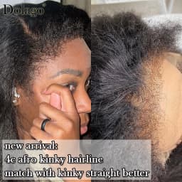 Kinky Edges Natural Hairline Wig Glueless Full Lace Human Hair Wigs Kinky Straight 13x6 Lace Front Human Hair Wigs Curly Baby