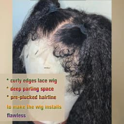 Kinky Edges Natural Hairline Wig Glueless Full Lace Human Hair Wigs Kinky Straight 13x6 Lace Front Human Hair Wigs Curly Baby