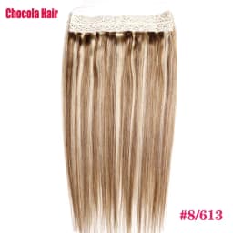 Halo Hair Extensions Human Hair Wire Human Hair Natural Straight Hairpiece  Hair Extension Invisible Fish Line