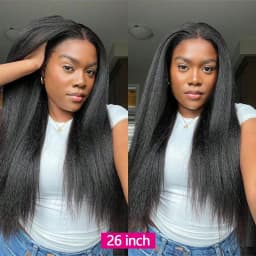 Kinky Straight Human Hair Bundles With 4x4 Transparent Lace Closure 12A Brazilian Virgin Remy Yaki Straight Weave Hair Bundles With Closure Natural Black 3 Bundles Human Hair Extensions For Black Women