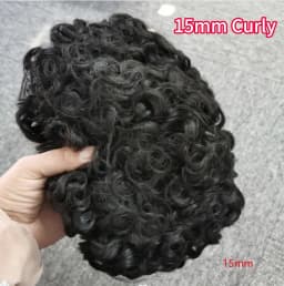 Australia Toupee Hair Men Curly Hair System For Men Pu Skin Lace Men Wig Natural Male Hair Prosthesis Indian Human Hair Man Wig