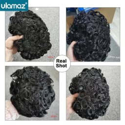 Australia Toupee Hair Men Curly Hair System For Men Pu Skin Lace Men Wig Natural Male Hair Prosthesis Indian Human Hair Man Wig