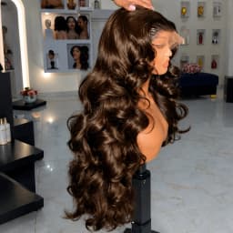 28 30 Inch Chocolate Brown 13x4 Lace Front Wig Brazilian Pre Plucked HD Transparent Lace Frontal Wigs Dark Brown Body Wave Wigs