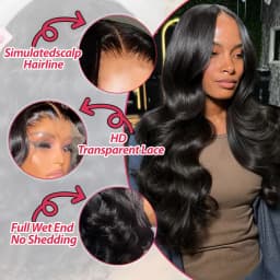 Rosa Beauty 13x6 HD Transparent Frontal Lace Front Wigs Brazilian 30 Inch Body Wave Human Hair Raw Cheap Wigs Clearance Wig