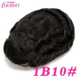 Male Hair Prosthesis 0.1mm Injection Skin Toupee Man Wigs For Men Breathable Australia Swiss Lace and PU Base 100% Human Hair
