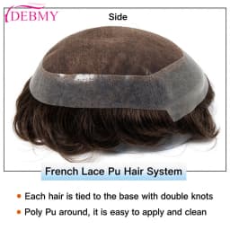 Male Hair Prosthesis 0.1mm Injection Skin Toupee Man Wigs For Men Breathable Australia Swiss Lace and PU Base 100% Human Hair