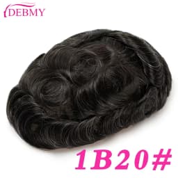 Male Hair Prosthesis 0.1mm Injection Skin Toupee Man Wigs For Men Breathable Australia Swiss Lace and PU Base 100% Human Hair