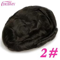 Male Hair Prosthesis 0.1mm Injection Skin Toupee Man Wigs For Men Breathable Australia Swiss Lace and PU Base 100% Human Hair