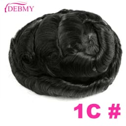 Male Hair Prosthesis 0.1mm Injection Skin Toupee Man Wigs For Men Breathable Australia Swiss Lace and PU Base 100% Human Hair