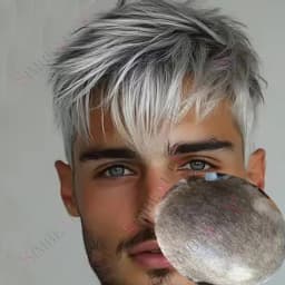 Super Thin Micro Skin White Grey 1B65 1B80 Indian Human Hair Toupee Natural Hairline Hair Loss Solution Durable Brown Prosthesis