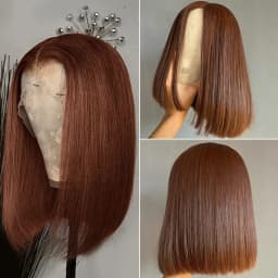 Straight Bob Wigs 100% Human Hair #4 Chocolate Brown SDD 5x5 HD Lace Closure Wigs Human Hair Wigs Glueless Drawstring Wig 300%