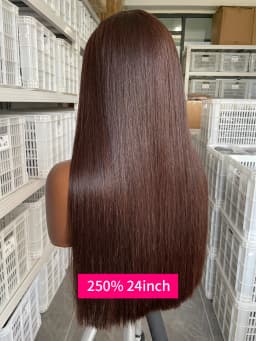 20 22 24 Inch 5x5 Transparent Bone Straight #2 Color 13x4 13x6 Lace Frontal Wig 250 Density Vietnamese Human Hair Wigs For Women