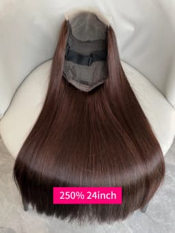 20 22 24 Inch 5x5 Transparent Bone Straight #2 Color 13x4 13x6 Lace Frontal Wig 250 Density Vietnamese Human Hair Wigs For Women