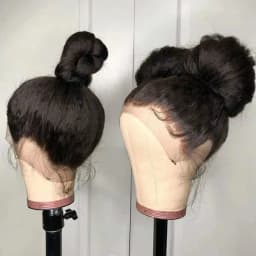 40 Inch Kinky Straight Human Hair Wigs 360 Lace Front Wig Invisible Strap HD Pre Plucked Brazilian Hair 360 Full Lace Wig For Women