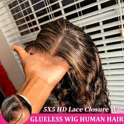 P1B/30 Highlight Honey Brown Curly Lace Front Human Hair Wigs 30 Inch 5x5 Ombre Colored Deep Wave Glueless Lace Frontal Wigs For Women 