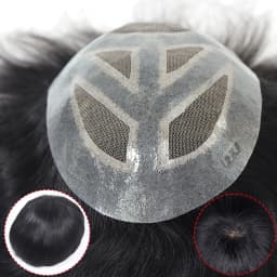 6*8/ 6*9/ 7*10/8*10 Lace With PU Toupee Men Breathable French Lace Front Men's Wig Human Hair Toupee Men's Replacement Systems
