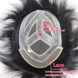 6*8/ 6*9/ 7*10/8*10 Lace With PU Toupee Men Breathable French Lace Front Men's Wig Human Hair Toupee Men's Replacement Systems