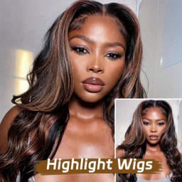 1B/30 Highlight Lace Front Wig Real Human Hair HD Transparent Lace Pre Plucked Natural Hairline Body Wave Virgin Remy Bleached Knots Glueless Design 16-38 Inch Ombre Colored Wig For Black Women Daily & Party Styling