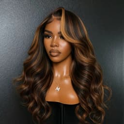 1B/30 Highlight Lace Front Wig Real Human Hair HD Transparent Lace Pre Plucked Natural Hairline Body Wave Virgin Remy Bleached Knots Glueless Design 16-38 Inch Ombre Colored Wig For Black Women Daily & Party Styling