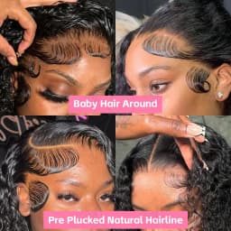 220% Density Short Bob Wig 16Inch 13x4 Water Deep Wave Lace Front Bob Wigs Human Hair 5x5 Lace Closure Curly Bob Wigs Human Hair