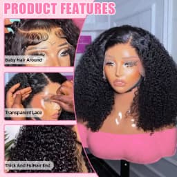220% Density Short Bob Wig 16Inch 13x4 Water Deep Wave Lace Front Bob Wigs Human Hair 5x5 Lace Closure Curly Bob Wigs Human Hair