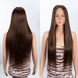4# Chocolate Brown Colored Human Hair Wigs For Women 13X5 Straight Lace Front Wigs 30 Inch Highlight Remy Brazilian Hair Wigs