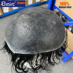 0.02mm Super thin Male Hair Prosthesis Skin Wigs for men 6" Men's capillary prothesis 100% Human Hair Thinnest Skin Toupee Men