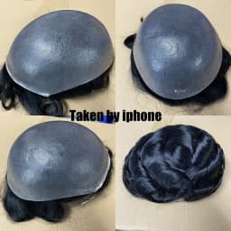 0.02mm Super thin Male Hair Prosthesis Skin Wigs for men 6" Men's capillary prothesis 100% Human Hair Thinnest Skin Toupee Men