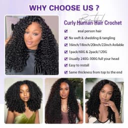 Burmese Curly Crochet Human Hair Extension Water Wave Brazilian Weave Pre Separated Knotless Feather Crochet Hair Bundles Black 30 Inch Deep Wave Curly Human Hair Wigs