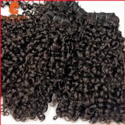 Millionaire Queen Double Weft 3B3C Pixie Curly Bundle 14-26 Inch Human Hair Curly Extension Braid Quick Weave Sew In Bulk Bundle