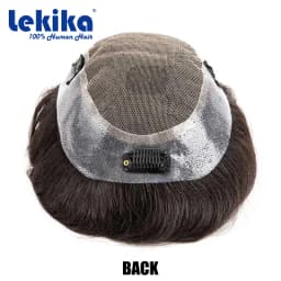 With Clips-Australia Toupee 0.08mm Soft PU Human Hair Wigs French Lace Hair System Remy Human Hair 6'' Wigs For Men