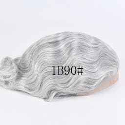 1B20 1B80 Grey Silver Hair Toupee for Men Mono Base with PU Human Hair Pieces Replacement System Lace Front Natural Hairline