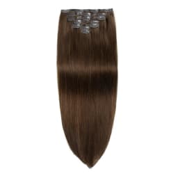 #4 Browm Injected PU Seamless Clip On Hair Invisible Clip Ins Human Hair Machine Remy 7Pcs 100-120g 24 inch Invisible Hair Clips