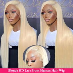 613 13x6 Hd Lace Frontal Wig Human Hair 200% Density Blonde Wig Straight Lace Front Human Hair Wig Pre Plucked 13x4 Lace Front Wigs For Women 38 40 42 inch