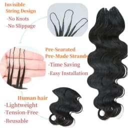 Body Wave Crochet Human Hair 12A Pre-Separated Knotless Crochet Virgin Feather Hair Extensions Human Afro Hair For Women