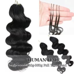 Body Wave Crochet Human Hair 12A Pre-Separated Knotless Crochet Virgin Feather Hair Extensions Human Afro Hair For Women