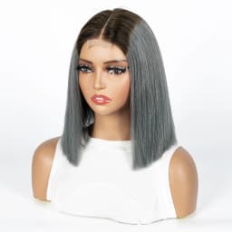 12A Double Drawn 2x6 Lace Closure Bone Straight Bob Human Hair Wigs 250% Density Brazilian Remy Human Hair Wig for Black Women