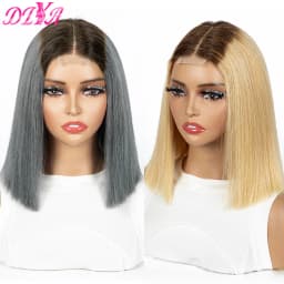 12A Double Drawn 2x6 Lace Closure Bone Straight Bob Human Hair Wigs 250% Density Brazilian Remy Human Hair Wig for Black Women