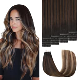 Sweetmet Invisible Tape in Hair Extensions Real Human Hair 3rd-Generation Pro3.0#1 Jet Black Color 20pcs 30g-50g 14inch-22inch Seamless Injected Hand-Tied Remy Quality Invisi Edge Tape in Extensions(#1)