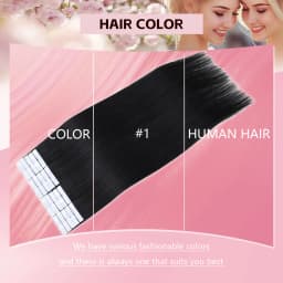 Sweetmet Invisible Tape in Hair Extensions Real Human Hair 3rd-Generation Pro3.0#1 Jet Black Color 20pcs 30g-50g 14inch-22inch Seamless Injected Hand-Tied Remy Quality Invisi Edge Tape in Extensions(#1)