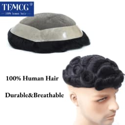 Men's Capillary Prothesis Mono Toupee Men Wig Natural Human Hair Wigs for Men Durable Male Hair Prosthesis Capillary Male Wig