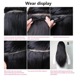 High Quality Clip In Hair Extensions Long Straight Invisible Seamless Hair Pieces 100% Human Hair Looking Hair Additions For Thickening And Lengthening Sleek Manageable Perfect for Daily Use 3 Days Fast Delivery