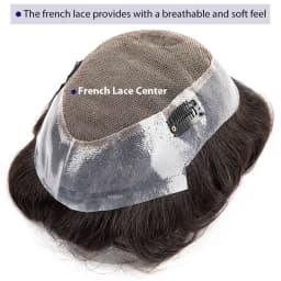 Australia Toupee With Clips Male Hair Prosthesis French Lace & Pu Base Clip-On Men's Wigs Replacement Natural Human Hair Systems