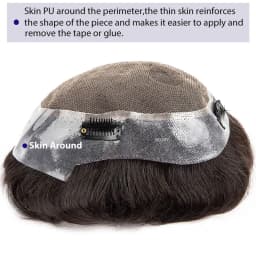 Australia Toupee With Clips Male Hair Prosthesis French Lace & Pu Base Clip-On Men's Wigs Replacement Natural Human Hair Systems
