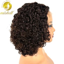 12Inch Colored Kinky Curly Bob Wig Human Hair Wigs 280% 5x5 Transparent Lace Closure Jerry Curly Hair Wigs For Black Women
