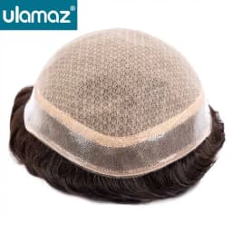 Most Durable Men's Wigs Silk Base Male Hair Prosthesis Natural Scalp Hair System For Man Diamond Lace PU Wigs Toupee Human Hair