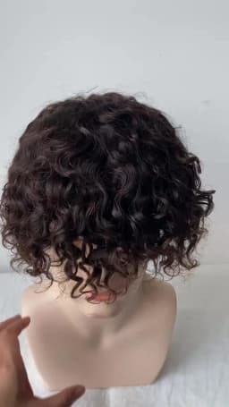 Curly Brown Color Men's Wig Male Hair Prosthesis Mono Hair Wigs For Men Durable Men's Wigs 100% Human Hair Prosthesis for Men