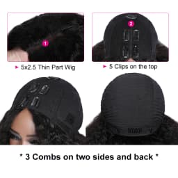 UNice Straight Bob V Part Wig Human Hair Lace V-Shaped Glueless Wig No or Minimal Leave Out 150% Density